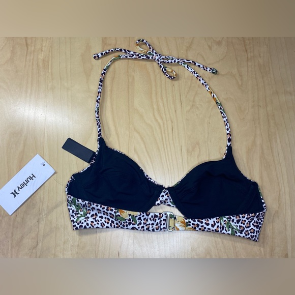 Hurley Jungle Cat Underwire Bikini Swimsuit Top Size Small - Picture 2 of 3